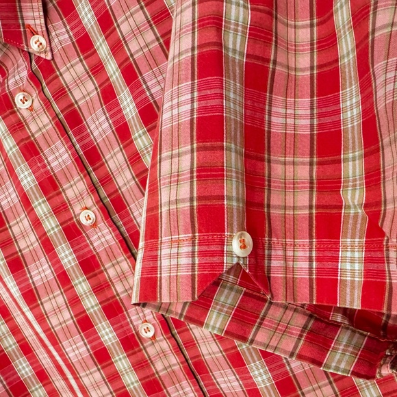 Silas and Maria Plaid Short Sleeve Shirt Size Large 100% Cotton Vintage UK Japan - Picture 7 of 10